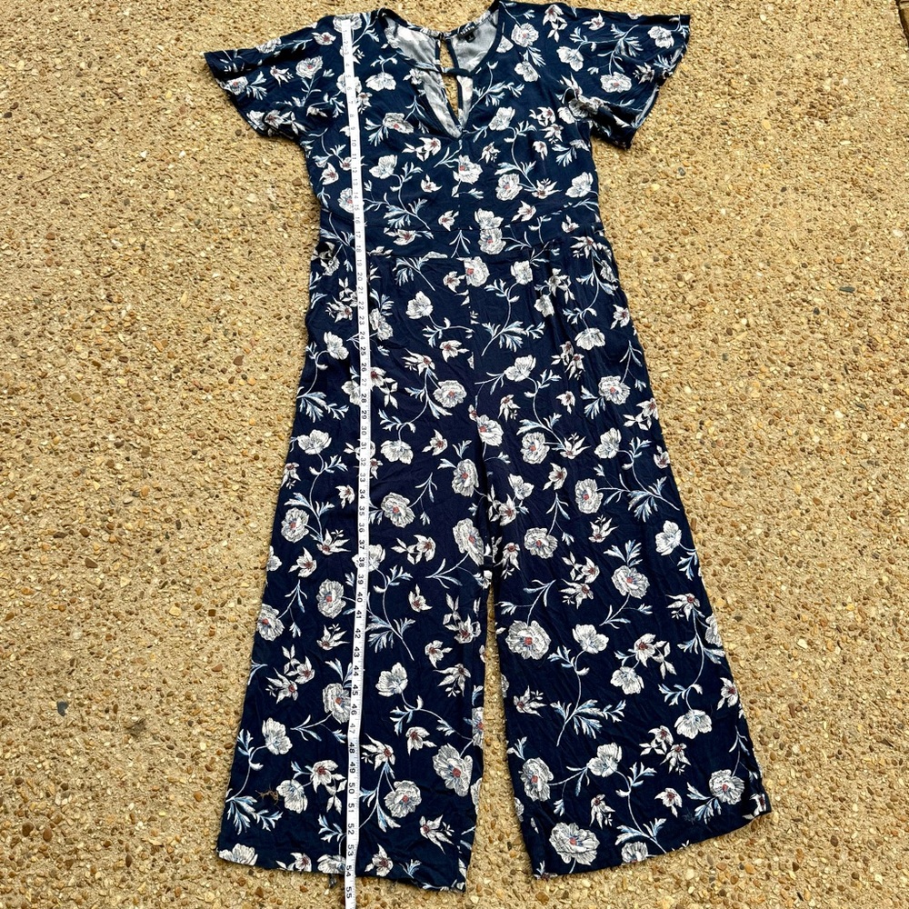 Torrid Challis Women’s Navy Floral Jumpsuit Pockets Size 2 2X - Picture 7 of 9